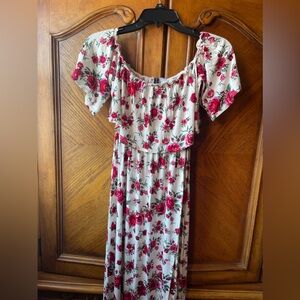 H&M Divided Floral Off Shoulder Maxi Dress 0